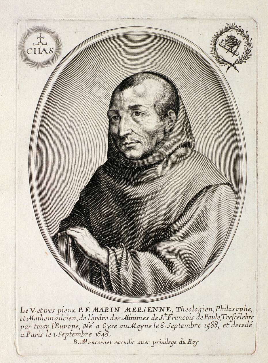 Balthazar Moncornetin (n. 1600-68) kaivertama Marin Mersennen (1588-1648) muotokuva tekijältä French School