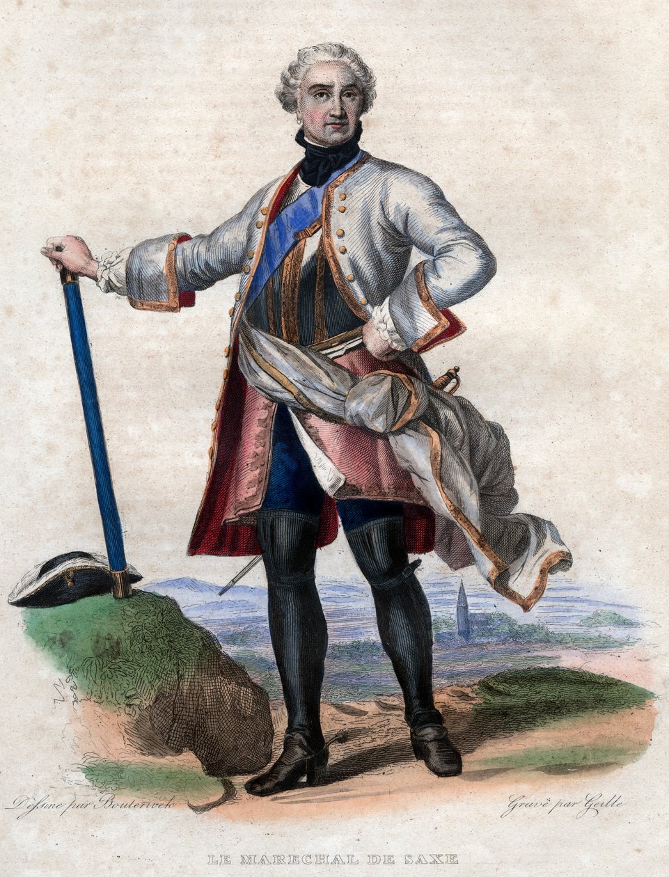 Muotokuva Maurice de Saxesta (1696-1750), Ranskan palveluksessa oleva saksalainen armeija ja Ranskan marsalkka. tekijältä French School