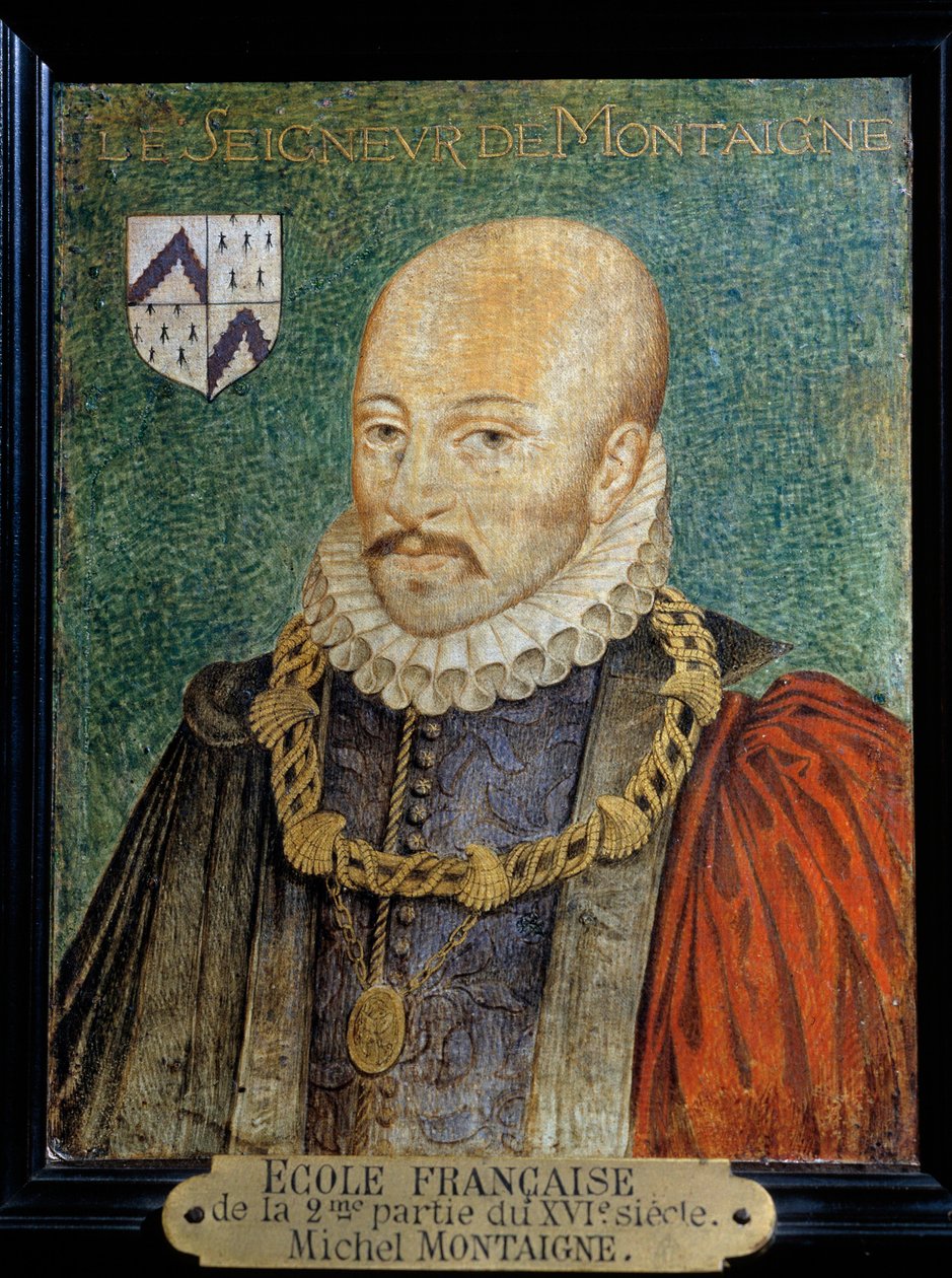 Michel Eyquemin, Montaignen herran (1533-1572) muotokuva Anonyymi maalaus. ranskalainen koulu. Chantilly, Musee Conde - Michel Eyquemin muotokuva, Montaignen herra (1533-1572) Nimetön. Maalaus. Englannin koulu. Conde-museo, Chantilly, Ranska tekijältä French School