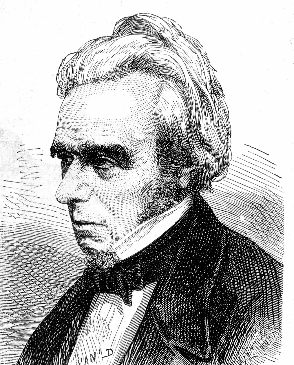 Michel Faradayn (1791 - 1867), brittiläisen fyysikon ja kemistin muotokuva - "" Album of Sciencessä; maineikkaat tiedemiehet; Suuria löytöjä””” 1896. tekijältä French School
