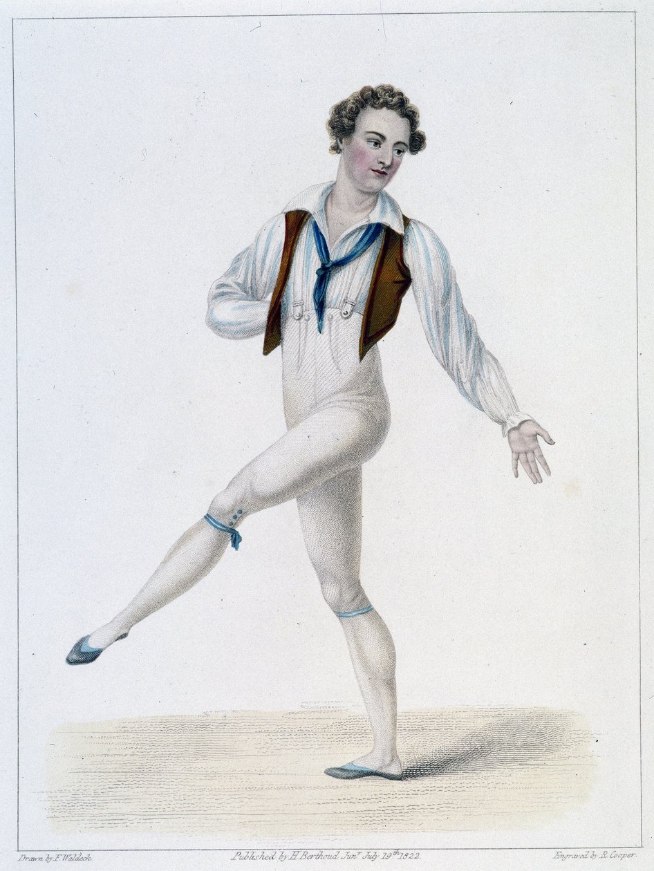 Monsieur Le Blondin muotokuva Oletetun talonpojan baletissa tekijältä French School