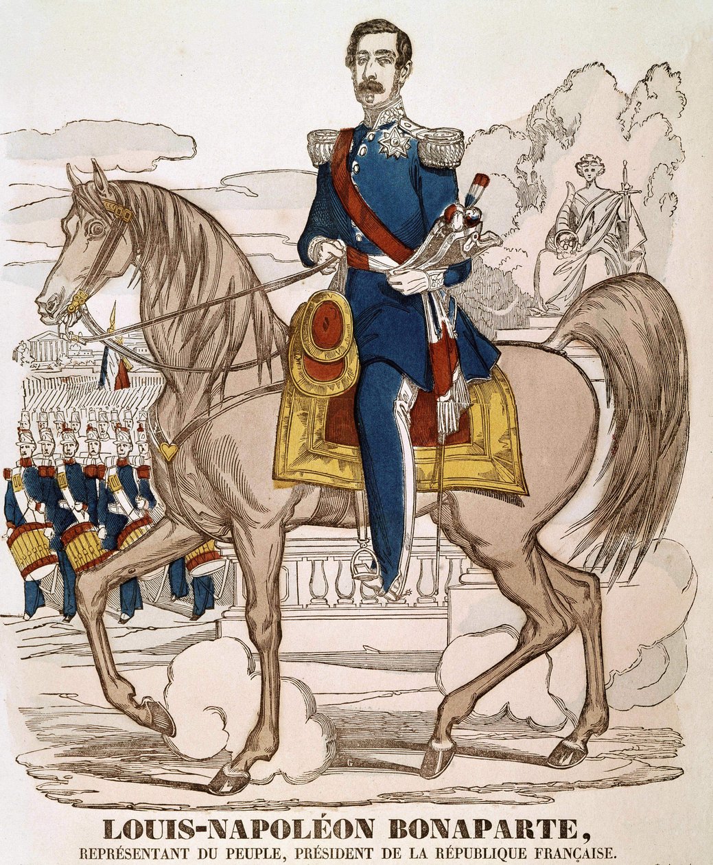 Napoleon III:n muotokuva - kansan edustaja, Ranskan tasavallan presidentti. (Charles Louis Napoleon Bonaparte) (1808-1873). Selkärangan kuva. tekijältä French School