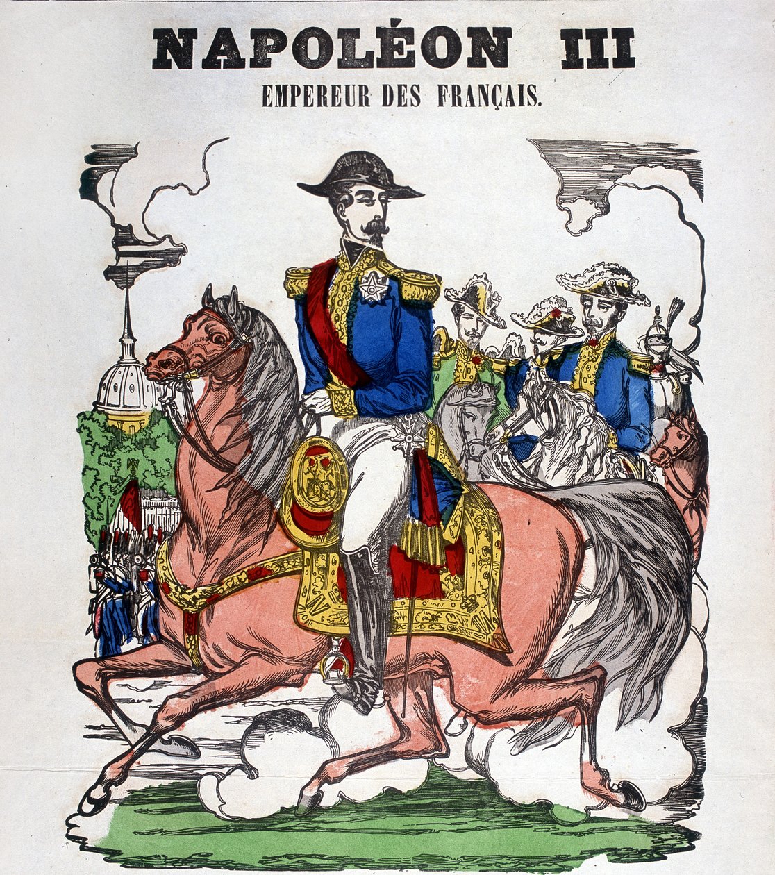 Napoleon III:n muotokuva. Kuva Epinalista tekijältä French School
