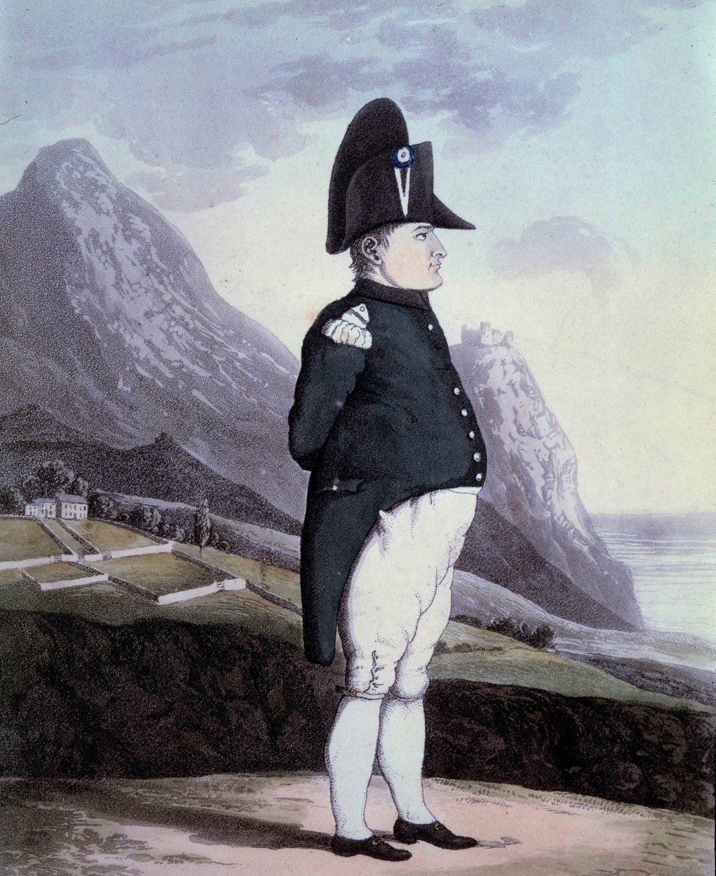 Napoleon I:n (1769-1821) muotokuva Sainte Helenen saarella toukokuussa 1815 Kaiverrus 1800-luvun Ile d