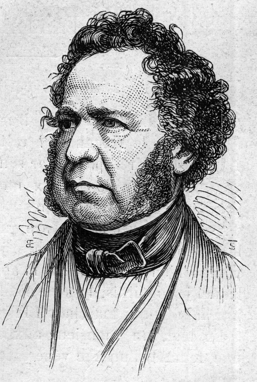 Paul Noaillesin herttua (1802-1885), ranskalaisen historioitsijan ja akateemikon muotokuva. Kaiverrus "" Le Monde Illustré" -julkaisussa nro 883, 14. maaliskuuta 1874. tekijältä French School