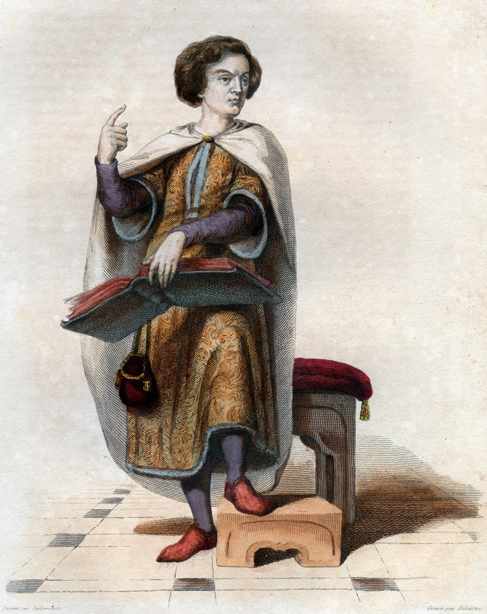 Muotokuva Peter Abelardista (Pierre Abailard) (Pierre Abeilard) (1079-1142), ranskalaisesta skolastisesta filosofista, teologista ja logiikasta. tekijältä French School