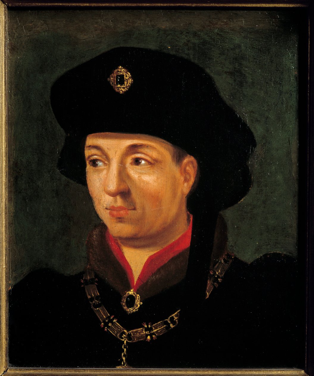 Muotokuva Philippe Hyvästä, Burgundin herttuasta (1396-1463) Ranskalaisen koulukunnan maalaus. 1500-luvun aurinko. 0,2x0,15 m versailles, linnan museo tekijältä French School