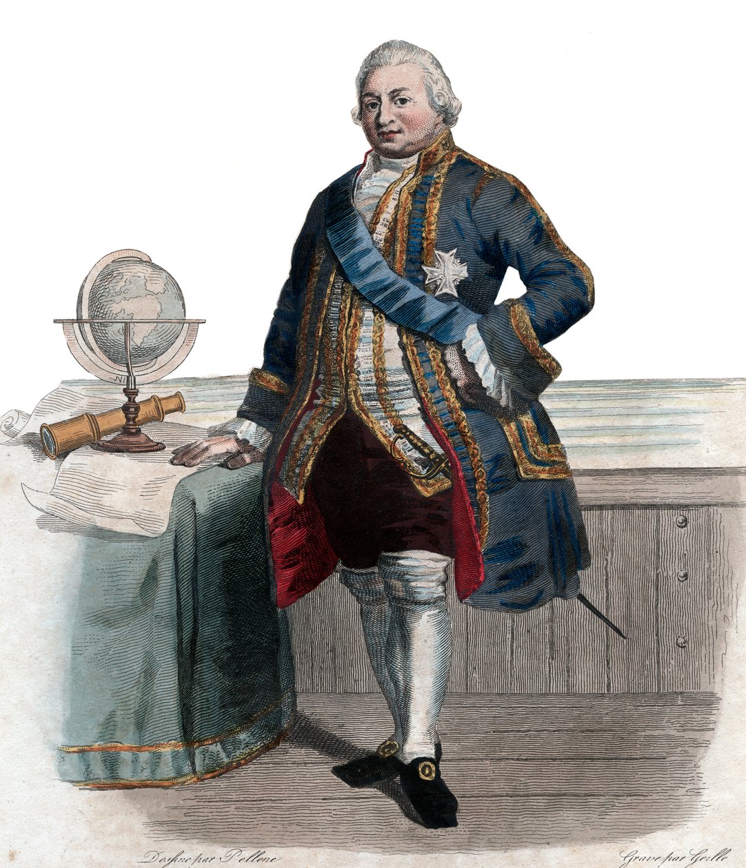 Pierre Andre de Suffren de Saint Tropezin muotokuva, ulosottomies de Suffren (1729-1788), ranskalainen amiraali. tekijältä French School