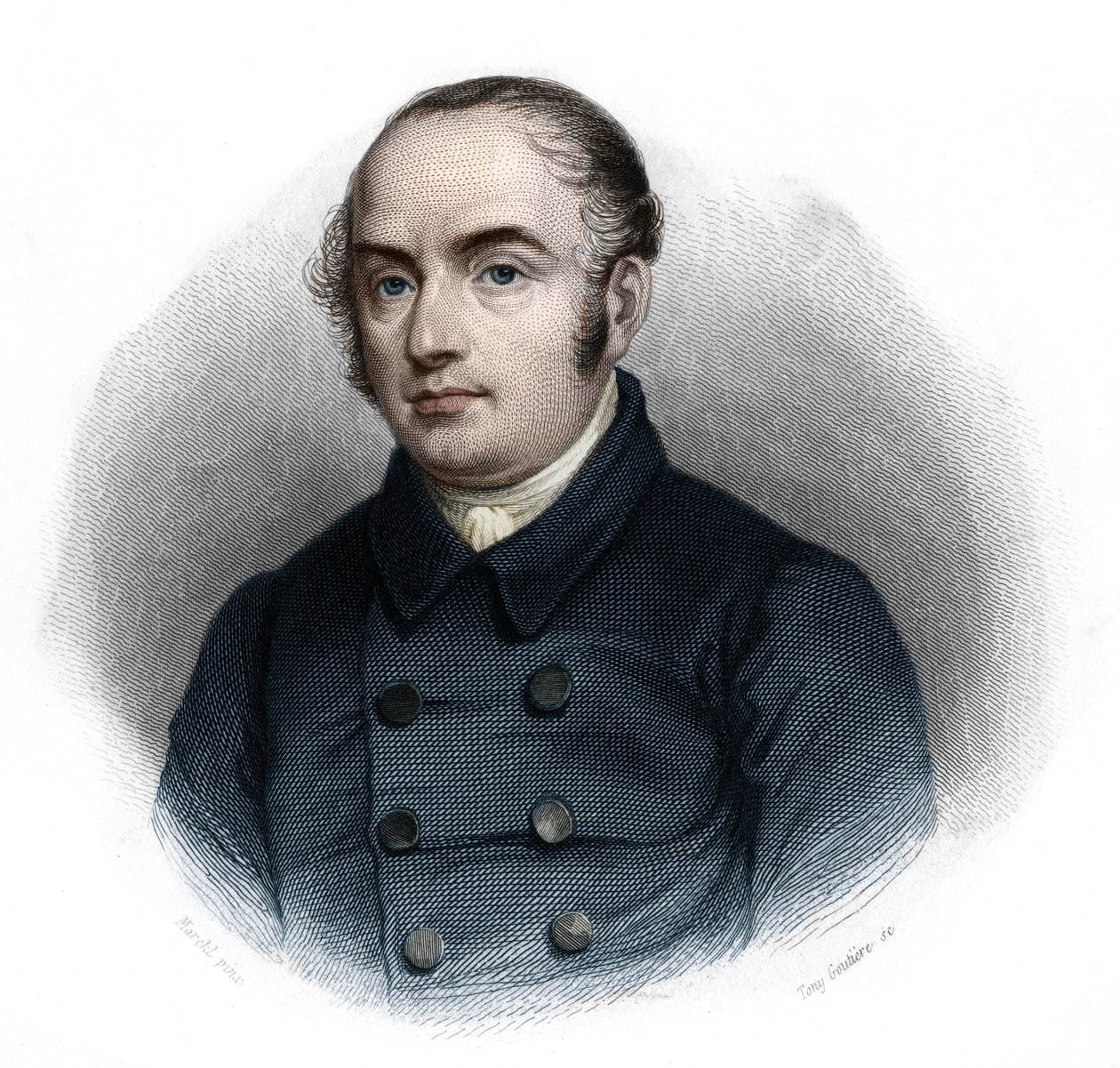 Pierre Antoine (Pierre-Antoine) Berryerin (1790-1868) muotokuva (kutsuttiin Berryer filsiksi), ranskalainen asianajaja. Louis de Cormenin Timonin teoksessa LIBRE DES SPEAKERS. 1842. Yksityinen kokoelma. tekijältä French School