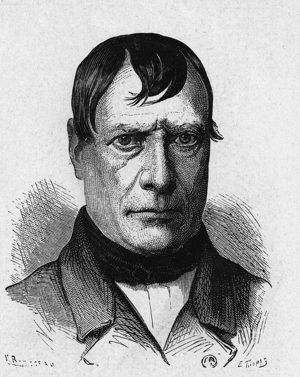 Pierre Flourensin (1794 - 1867), ranskalaisen fysiologin muotokuva - julkaisussa "Album de la Science; maineikkaat tiedemiehet; Suuria löytöjä””” 1896. tekijältä French School