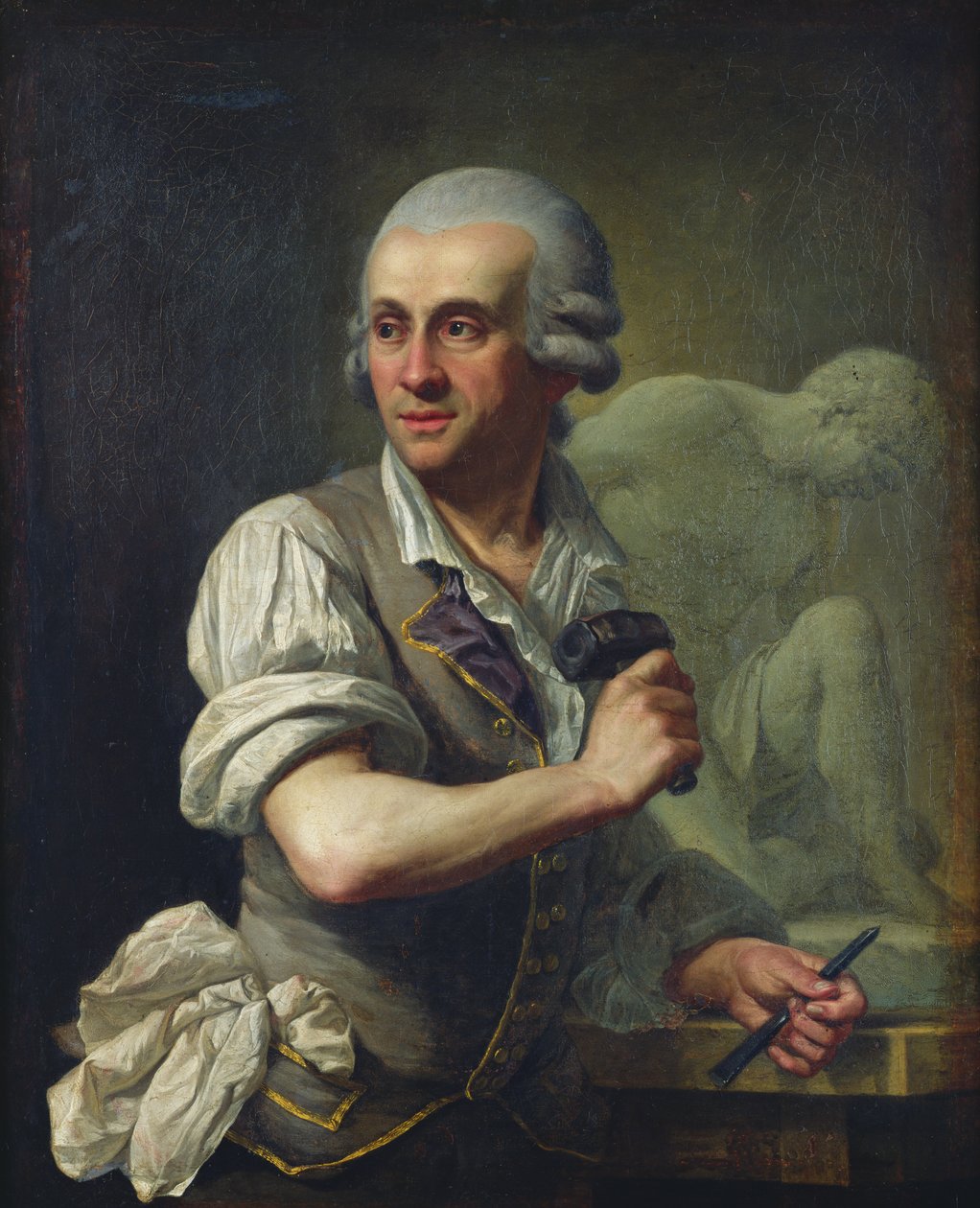 Pierre Julienin (1731-1804) muotokuva työssä, n. 1770 tekijältä French School