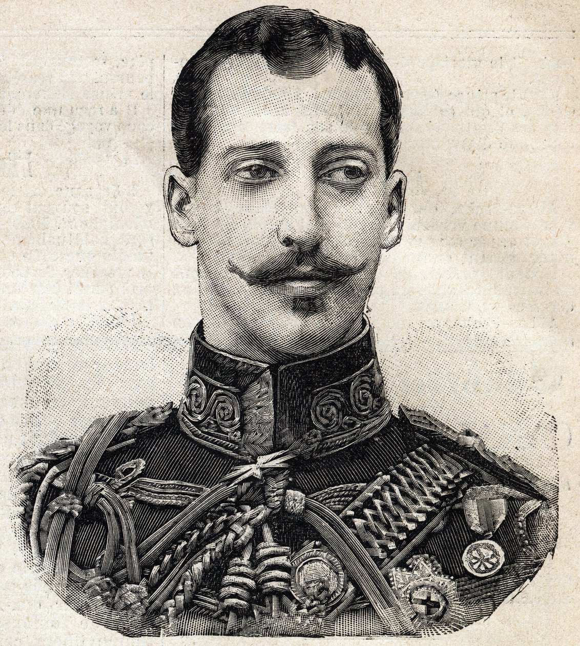 Prinssi Albert Victorin (1864-1892), Clarencen ja Avondalen herttuan ja Englannin kuningatar Victorian pojanpojan muotokuva ranskalaisesta Le Petit Parisien -sanomalehdestä tekijältä French School