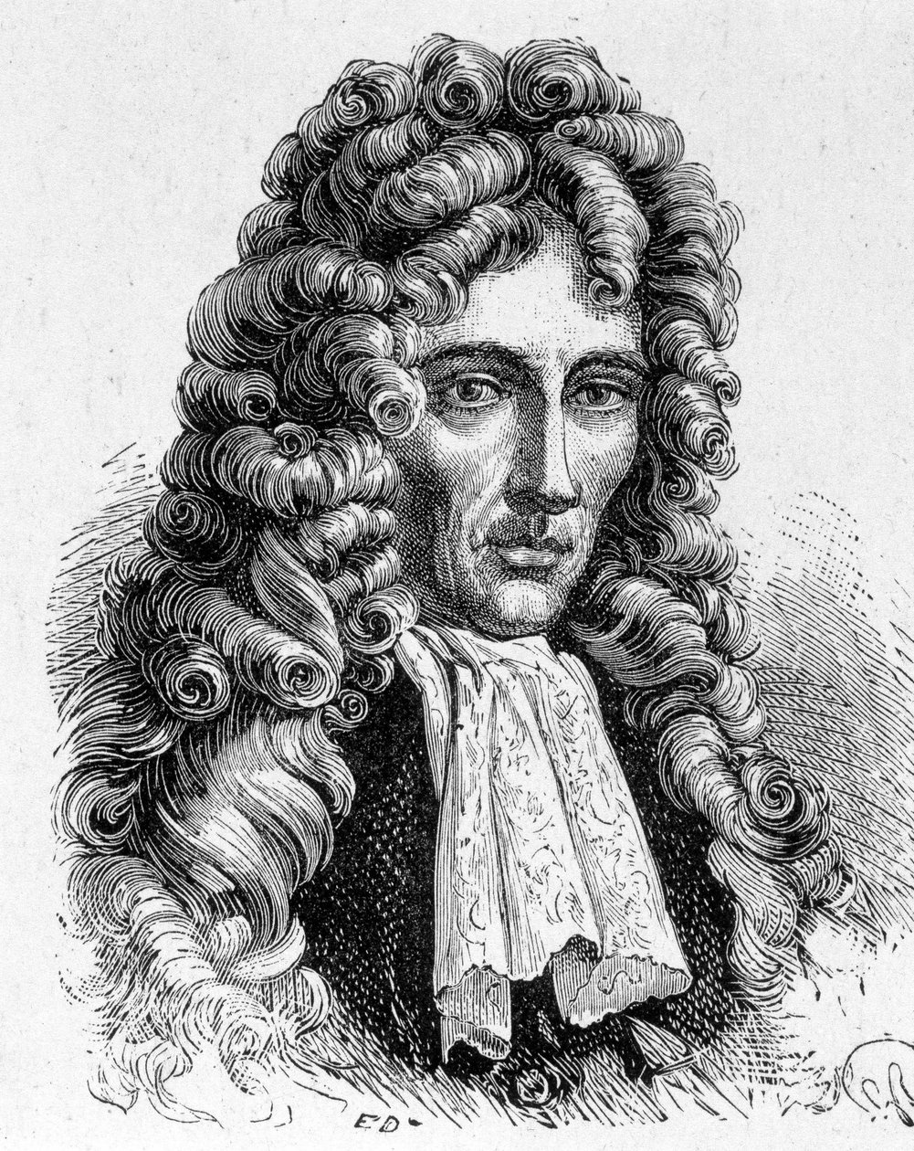 Robert Boylen (1627 - 1691), irlantilaisen fyysikon ja kemistin muotokuva - "" Album of Sciencessä; maineikkaat tiedemiehet; Suuria löytöjä””” 1896. tekijältä French School