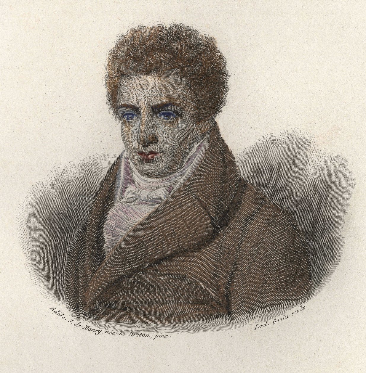 Robert Fultonin (1765-1815), yhdysvaltalaisen insinöörin muotokuva. "" Hyödyllisten miesten muotokuvia"" tekijältä French School