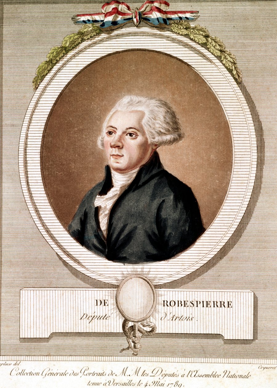 Robespierren muotokuva (kaiverrus) - Maximilien Robespierren muotokuva medaljongissa Serie des portraits des deputes Assembllee Nationalessa Versailles