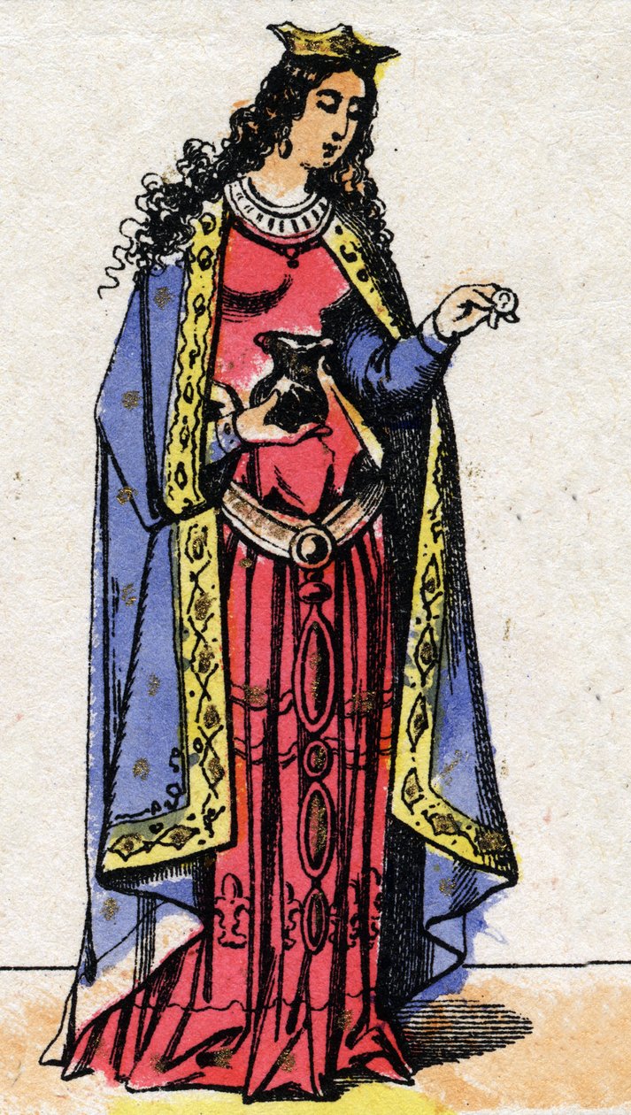 Muotokuva SAINT BATHILDE Ranskan kuningattaren (kuoli 680) vaimo Clovis II. tekijältä French School