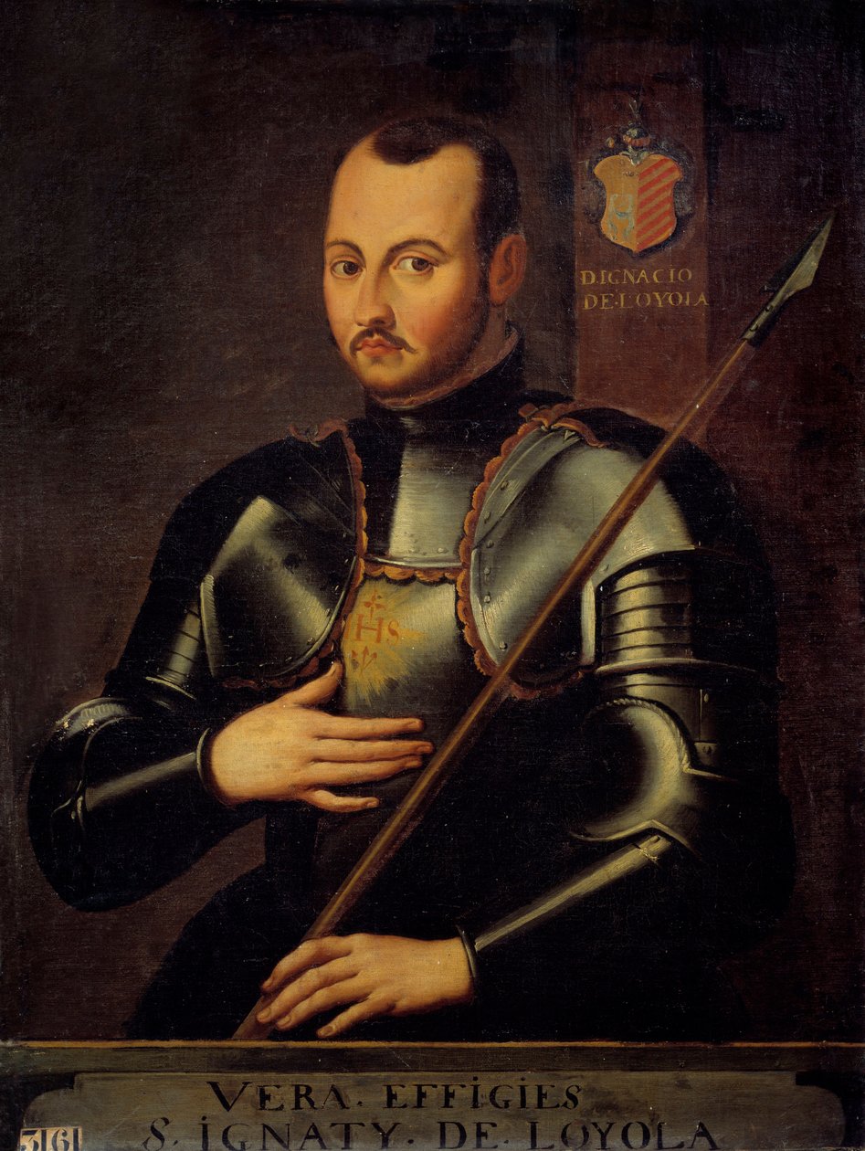 Pyhän Ignatius Loyolalaisen (1491-1556) muotokuva jesuiittaritarikunnan perustajasta. Anonyymi maalaus ranskalaisesta koulusta tekijältä French School