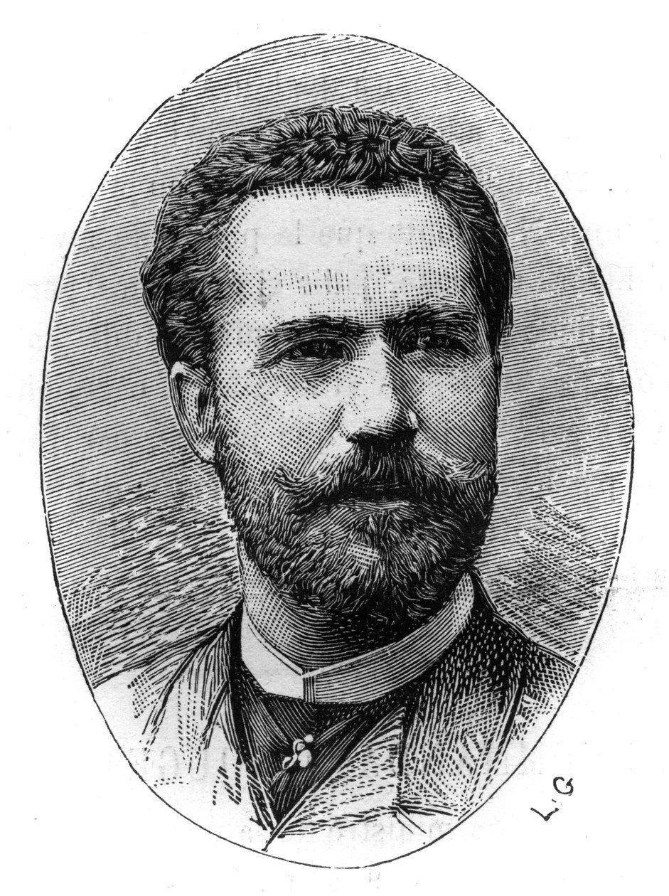 Espanjalaisen tenorin Sebastian Julian Gayarre Garjonin (1844-1890) muotokuva. Kaiverrus "" The Illustrated World" -kirjaan, 20. maaliskuuta tekijältä French School