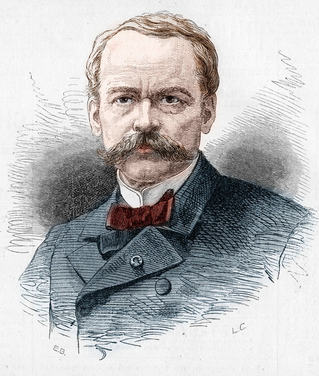 Theodore Barrieren (1823-1877), ranskalaisen näytelmäkirjailijan muotokuva. Kaiverrus "" Le Monde Illustré" -julkaisussa nro 1071, 20. lokakuuta 1877. tekijältä French School