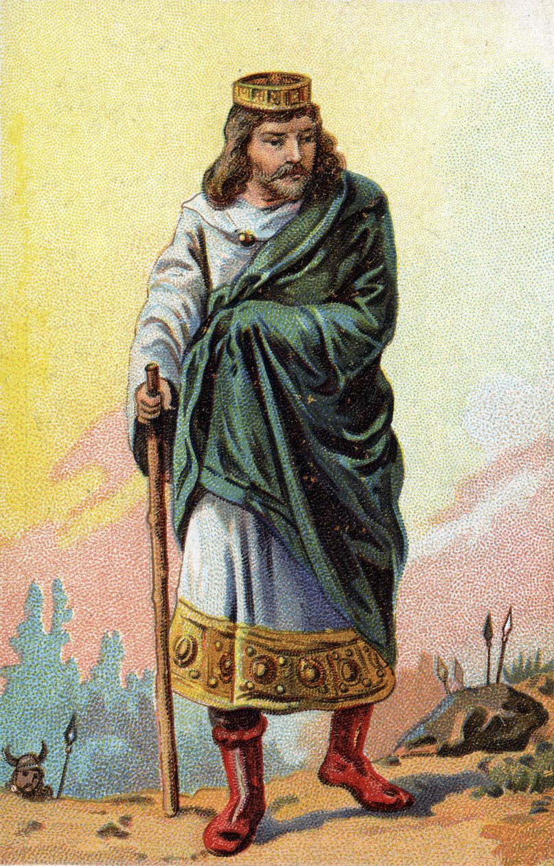 Thierry III:n muotokuva, frankkien kuningas 673–691. tekijältä French School