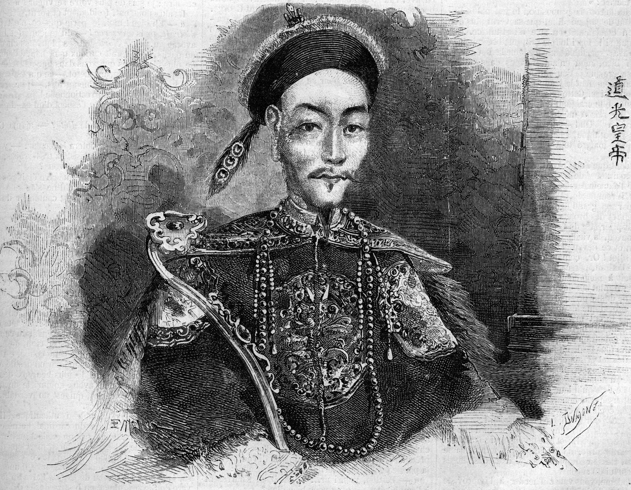 Muotokuva Toa Kwangista (Toa-Kwang tai Daoguang) (1782-1850), Qing-dynastian Kiinan keisarista. Kaiverrus "" Le Monde Illustré" -julkaisussa nro 136, 19. marraskuuta 1859. tekijältä French School