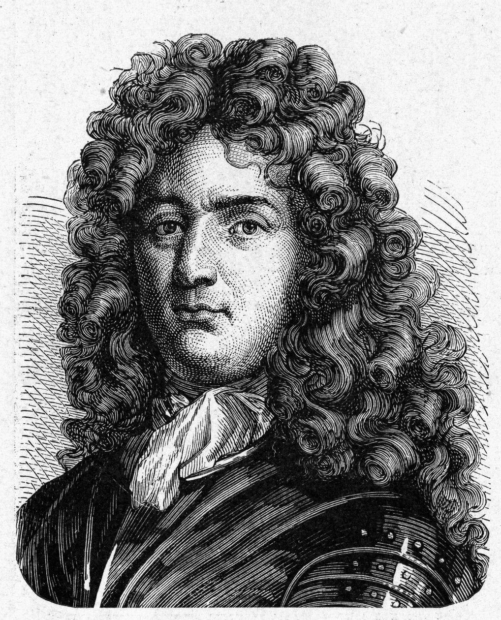 Vaubanin muotokuva (1633 - 1707). (Sébastien Le Prestre de Vauban) (Ranskan marsalkka ja sotilasinsinööri) - "" Album de la Sciencessa; maineikkaat tiedemiehet; Suuria löytöjä””” 1896. tekijältä French School