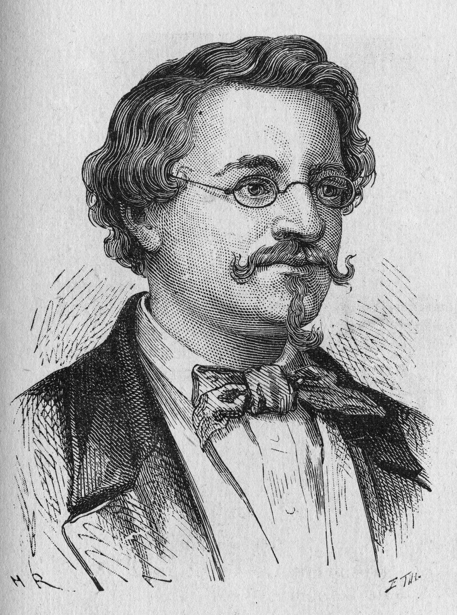 Muotokuva Wilhem Hofmannista, kemististä - "" Album of Sciencessä; maineikkaat tiedemiehet; Suuria löytöjä””” 1896. tekijältä French School