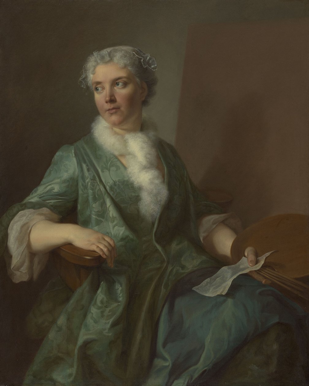 Taiteilijan muotokuva, n. 1735 (öljy kankaalle) tekijältä French School