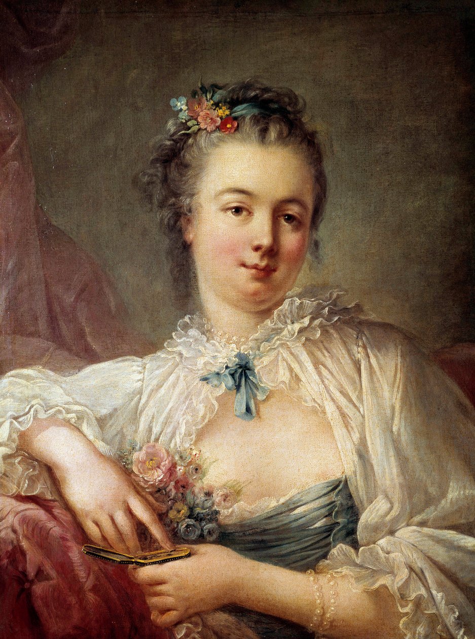 Naisen muotokuva maalaus 1700-luvun ranskalaisesta koulusta, Pariisi, Musee Cognacq Jay tekijältä French School