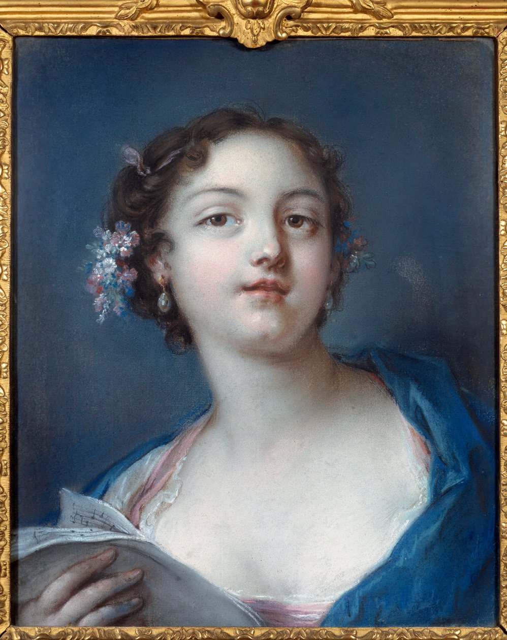 Muotokuva tytöstä lukemassa partituuria Anonyymi maalaus. 1700-luvun Chantilly, Conde-museo tekijältä French School