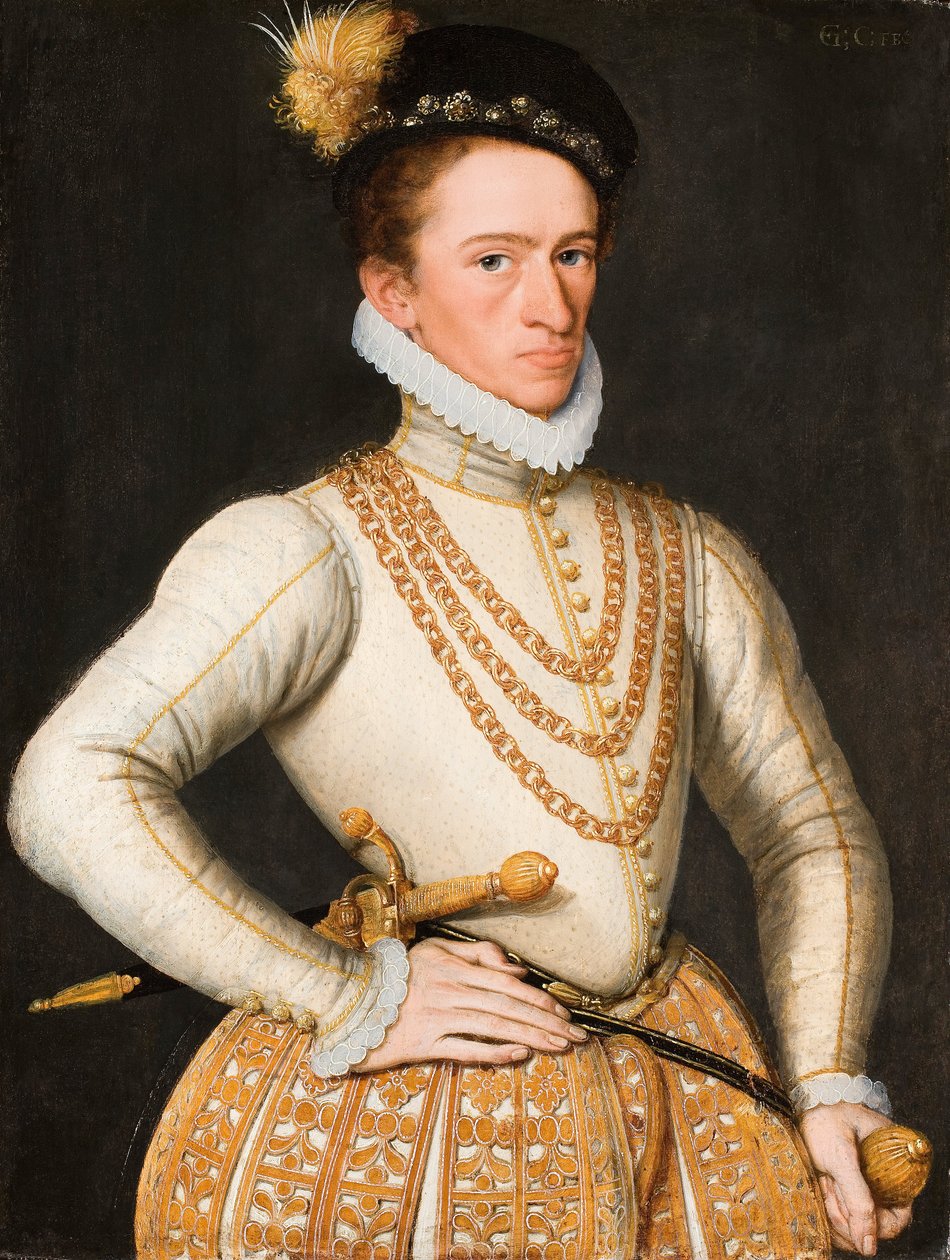 Tuntemattoman ranskalaisen aatelismiehen muotokuva, 1560-9 tekijältä French School
