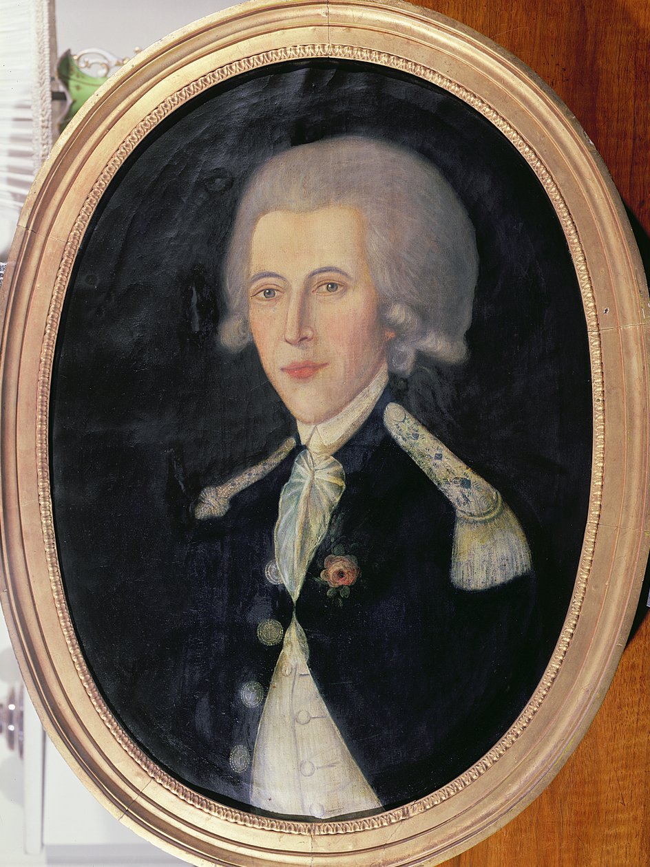 Muotokuva tuntemattomasta luutnantista, joka on sijoitettu Ranskan Santo Domingon alueelle, 1700-luvun lopulla tekijältä French School