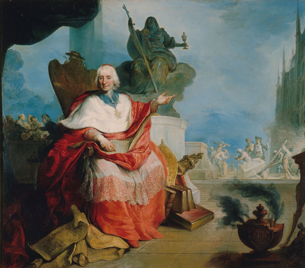 Kardinaali Louis Antoine de Noaillesin (1651-1729), Pariisin arkkipiispan muotokuva tekijältä French School