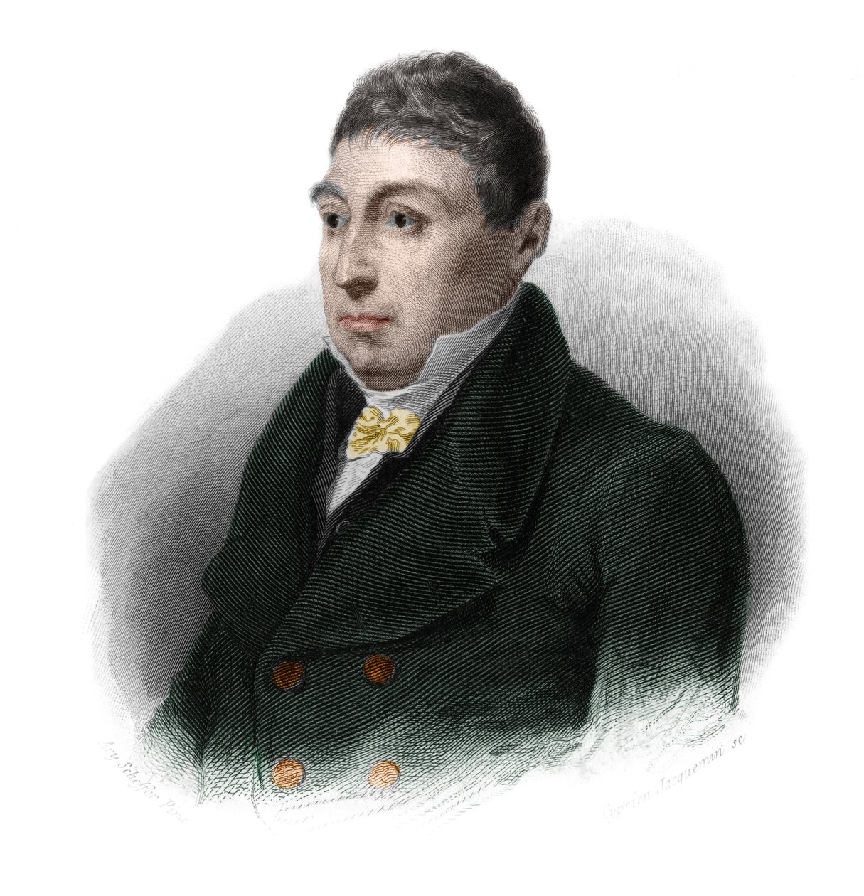 Kenraali La Fayette (Marie Gilbert Mottier, Marquis de Lafayette) (1757-1834), ranskalaisen aristokraatin, sotilasupseerin ja poliitikon muotokuva. Louis de Cormenin Timonin teoksessa LIBRE DES SporERS. 1842. Yksityinen kokoelma. tekijältä French School