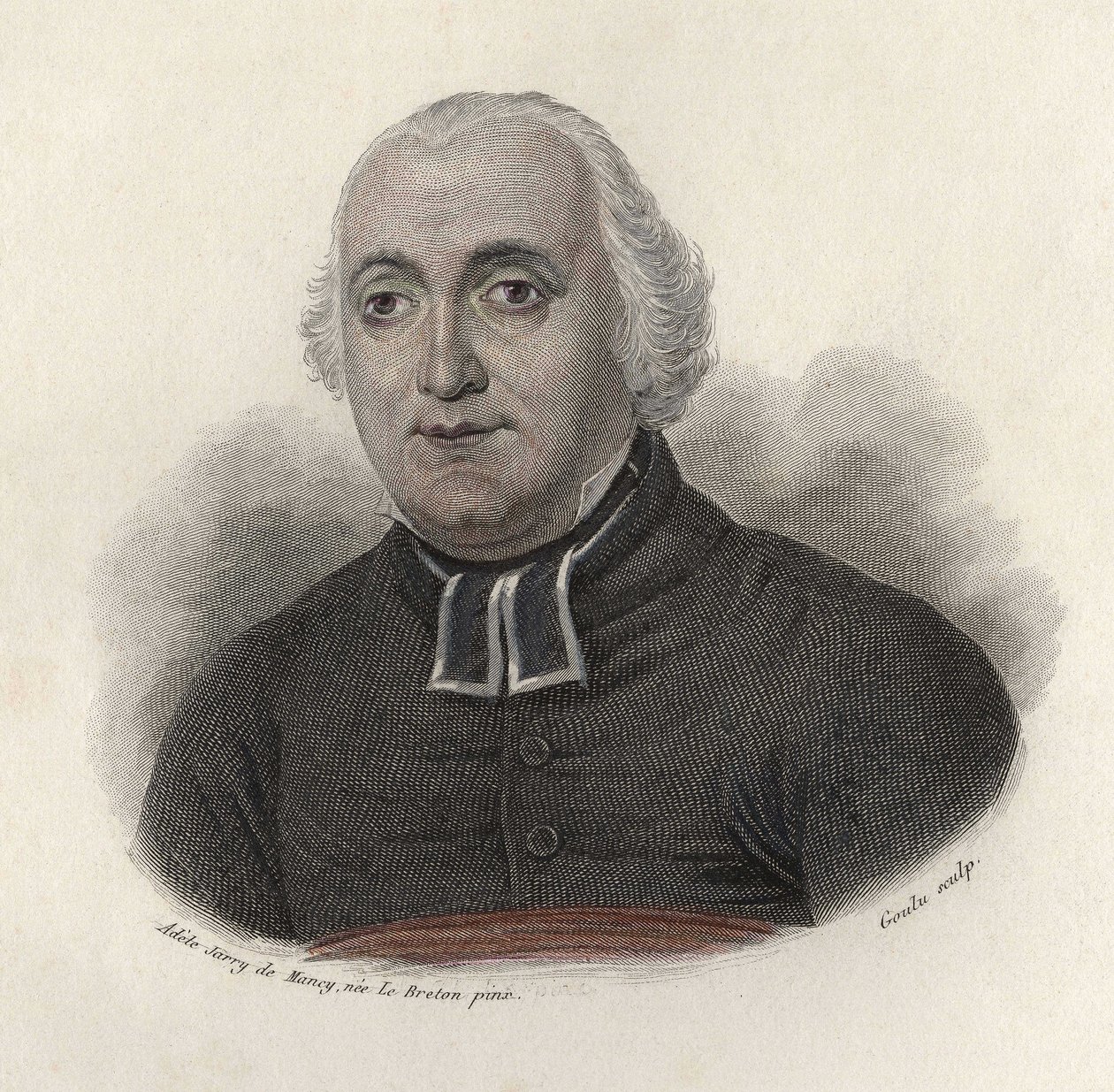 Abbe Carronin (1760-1820) muotokuva, elämäkertakirjailija, ranskalainen moraalikirjailija. teoksessa "Portraits des Hommes Useful". tekijältä French School