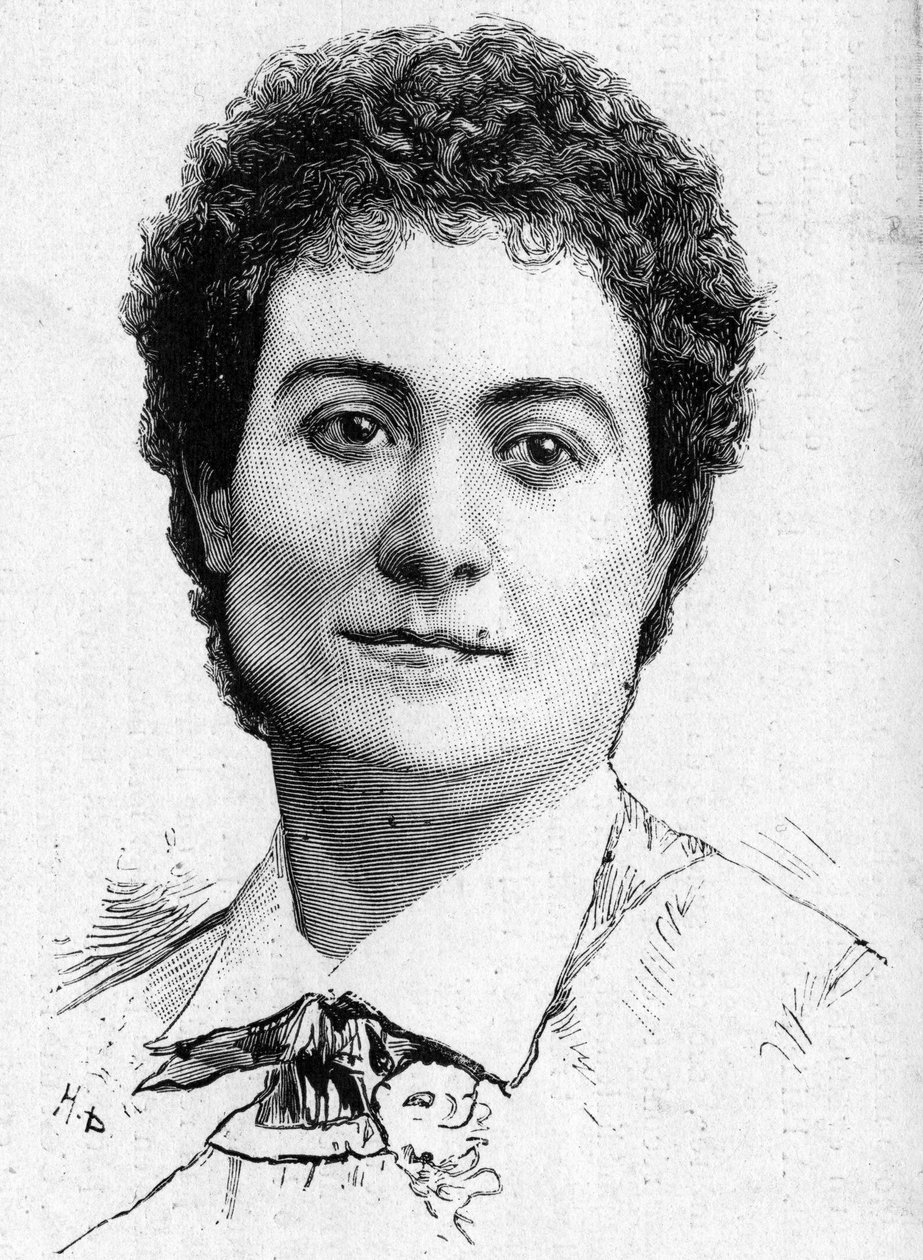 Muotokuva vuonna 1887 kuolleesta Diva Mme Peschardista. tekijältä French School