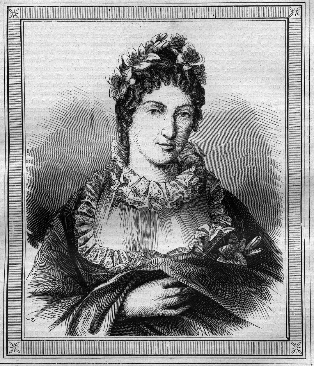 Angoulemen herttuattaren Marie Therese Charlotten muotokuva Ranskasta, joka tunnetaan nimellä Madame Royale (1778-1851), Maurice Lachatren kaiverrus "Histoire des Papes-Kings-Queen and Emperors-Queen and Emperors through the Centuries" tekijältä French School