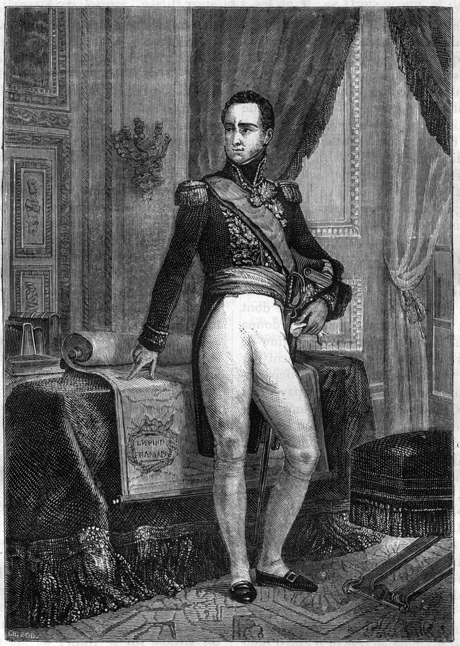 Marquis de Caulaincourtin (1773-1827), Vicenzan (Vicenzan) herttuan, ranskalaisen kenraalin ja diplomaatin muotokuva - Adolphe Thiersin teoksessa "Imperiumin historia konsulaatin historiaa seuranneesta" - 1879 - yksityinen kokoelma tekijältä French School