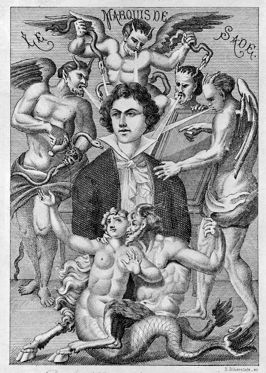 Markiisi de Saden muotokuva, "Madame Gourdanin kirjeenvaihdon" etulevy tekijältä French School