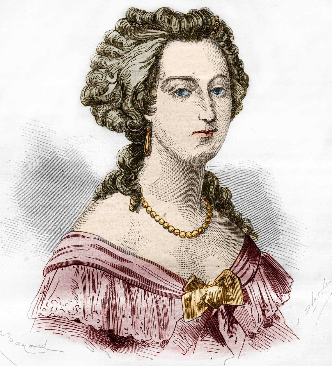 Boufflersin markiisi Marie Francoise Catherine de Beauvau Craonin muotokuva (1711-1787). Tohtori Th. -F. Debray. 1879. tekijältä French School
