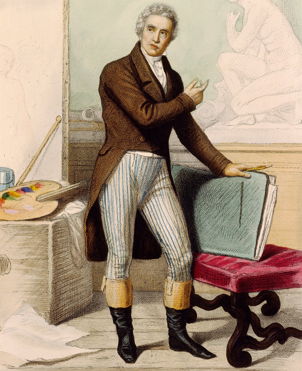 Taidemaalari Jacques-Louis Davidin muotokuva tekijältä French School