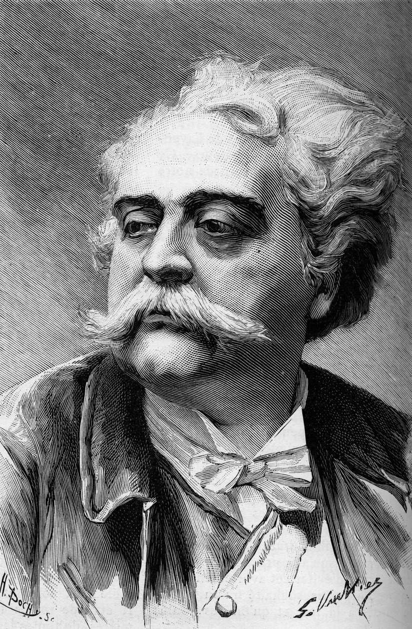 Muotokuva taidemaalari ja kuvanveistäjä Albert Ernest Carrier Belleusesta (1824-1887), Illustrous World 1887. tekijältä French School