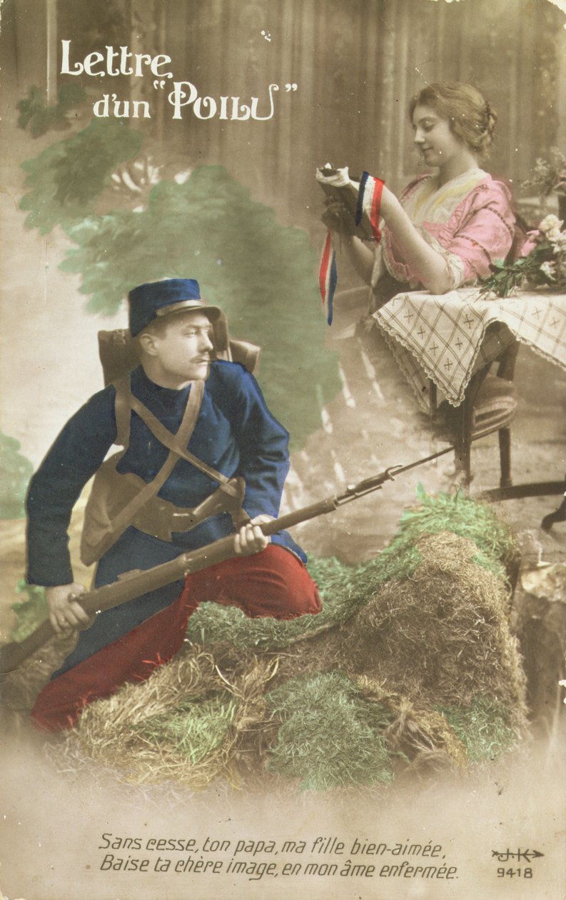 Postikortti, jossa on Poilun kirje, 1914-18 (värikuva) tekijältä French School