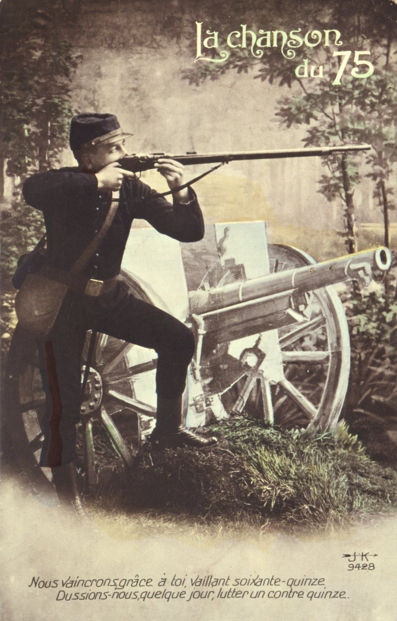 Postikortti, joka kuvaa 75-luvun laulua, 1914-1918 tekijältä French School