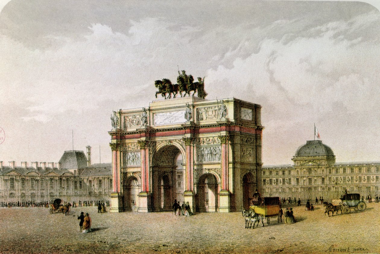 Postikortti Riemukaaresta du Carrouselista, Pariisi tekijältä French School