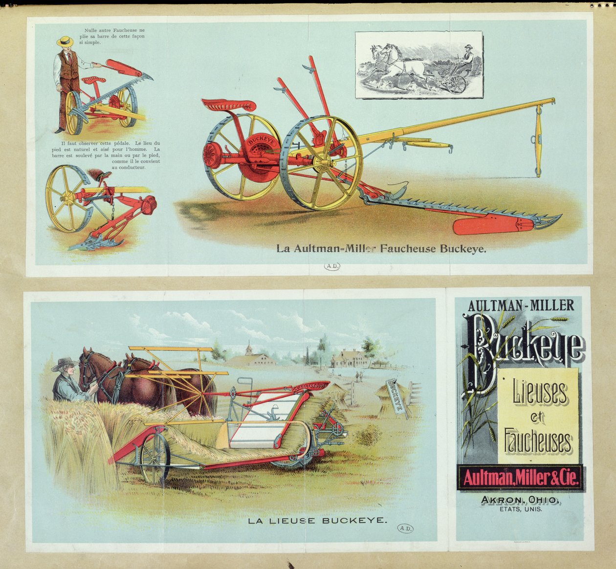 Julistemainos Aultman-Miller Buckeye Binders and Reapers, 1800-luvun loppu tekijältä French School