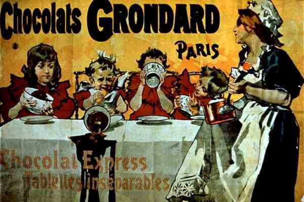 Mainosjuliste "Grondard Chocolates", Pariisi (väri litho) tekijältä French School