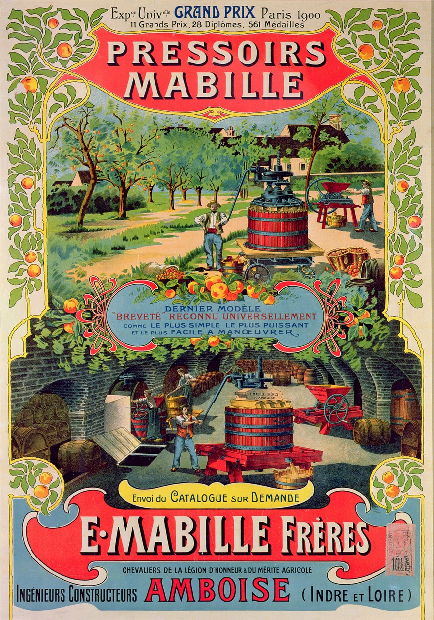 Pressoirs Mabille -julistemainos, Exposition Universelle, Pariisi, 1900 tekijältä French School