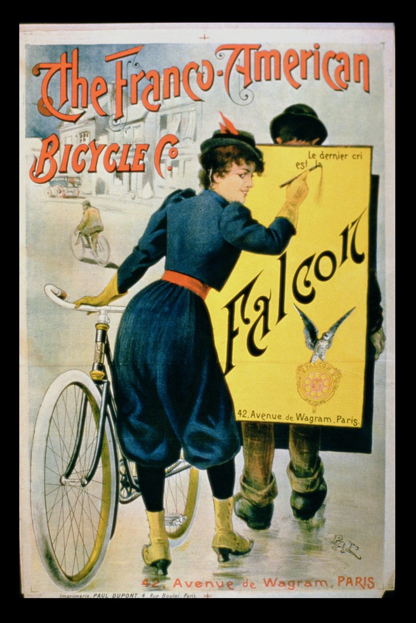 Mainosjuliste The Franco-American Bicycle Co., Pariisi tekijältä French School