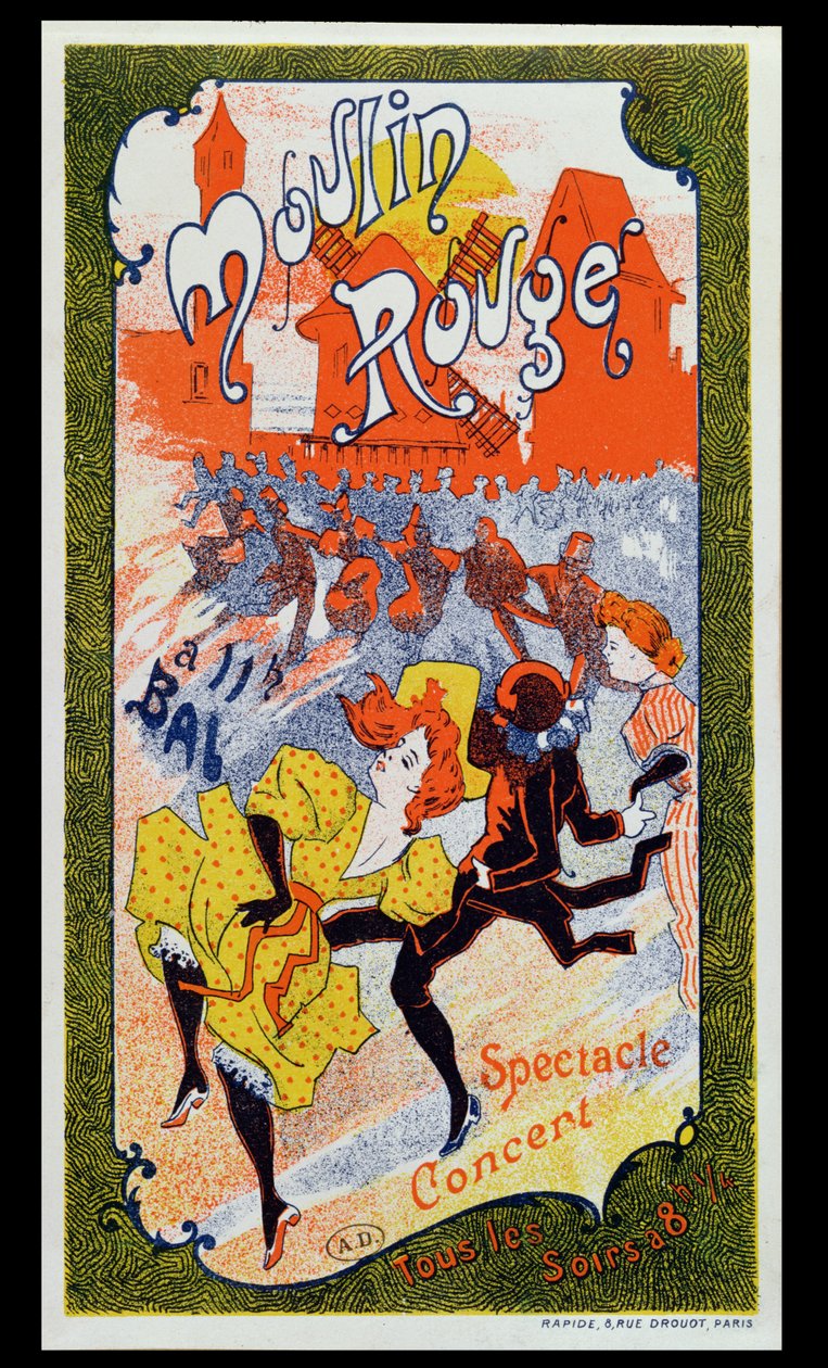Moulin Rougea mainostava juliste, n. 1890-1900 tekijältä French School